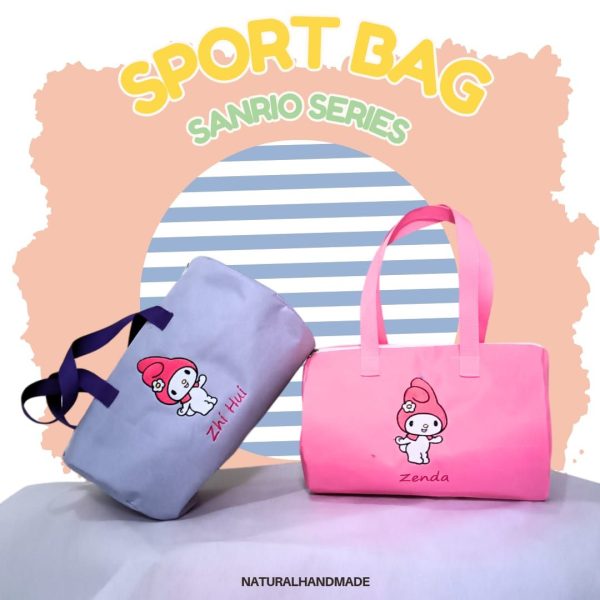 Souvenir Ultah Tema Sanrio Yang Lucu sport bag tas olahraga tema gambar cinnamoroll, my melody dan kuromi - souvenir ulang tahun anak unik