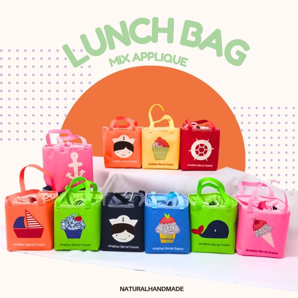 Lunch bag kotak aneka gambar - souvenir ulang tahun anak customized