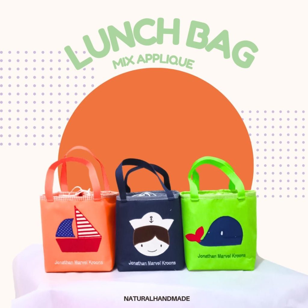 Lunch bag kotak aneka gambar - souvenir ulang tahun anak customized