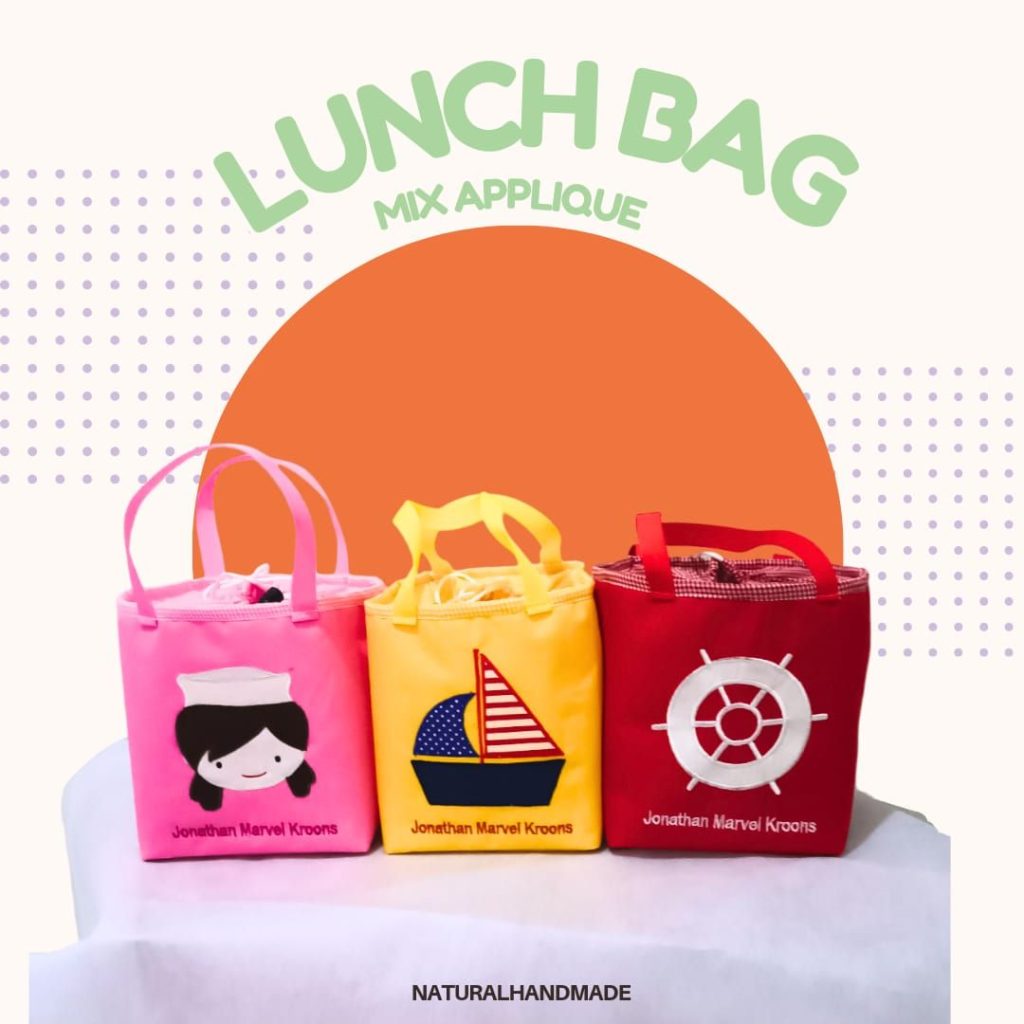 Lunch bag kotak aneka gambar - souvenir ulang tahun anak customized
