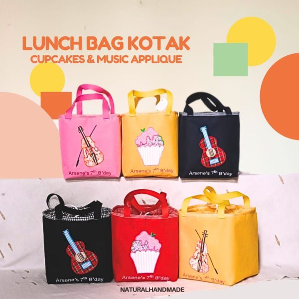 lunch bag kotak tema musik - souvenir ultah anak musik yang asyik