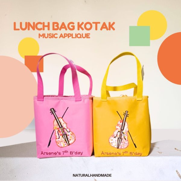 lunch bag kotak tema musik - souvenir ultah anak musik yang asyik