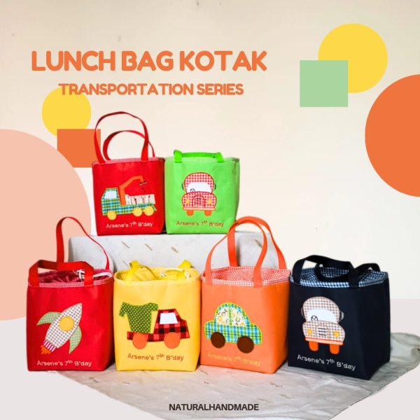 Lunch bag tema transportasi - Souvenir ultah unik