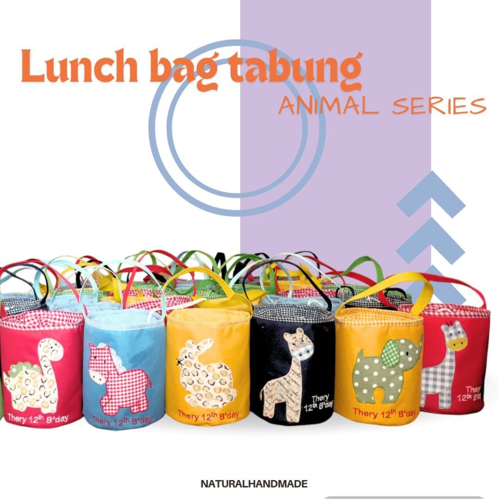 lunch bag hewan kesukaan: souvenir ulang tahun customized