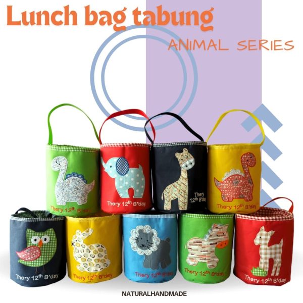 lunch bag hewan kesukaan: souvenir ulang tahun customized