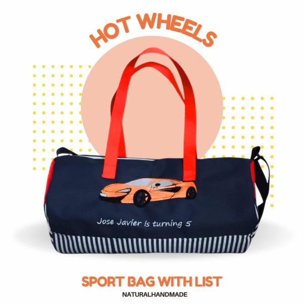 sport bag hot wheels - souvenir ultah anak kekinian tema mobil balap | natural handmade