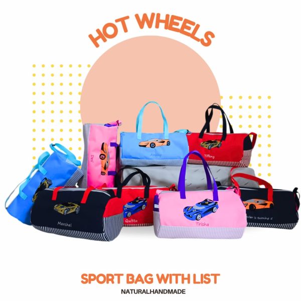 sport bag hot wheels - souvenir ultah anak kekinian tema mobil balap | natural handmade