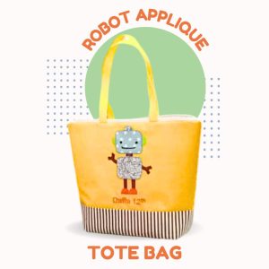tote bag gambar robot - souvenir ulang tahun yang selalu beda | natural handmade
