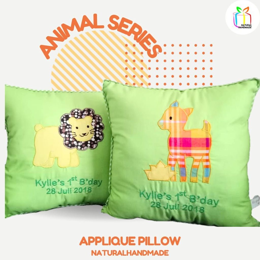 Bantal gambar seri binatang souvenir ulang tahun anak unik | natural handmade