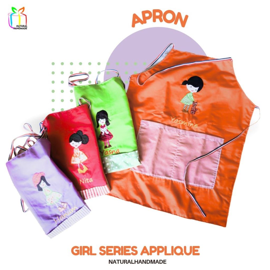Apron Celemek Anak Katun - Souvenir Ultah Anak | naturalhandmade