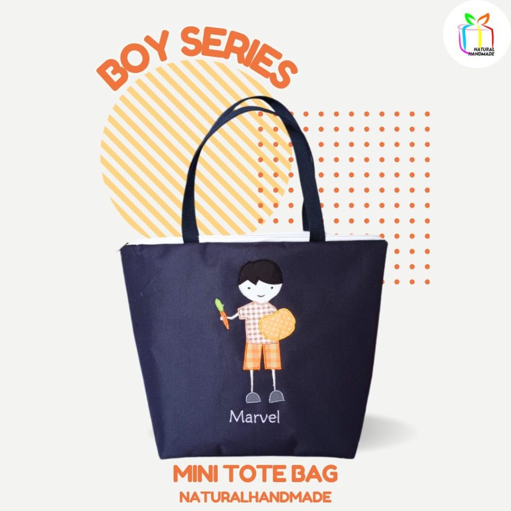 mini tote gambar melukis - souvenir anak yang berbeda | natural handmade