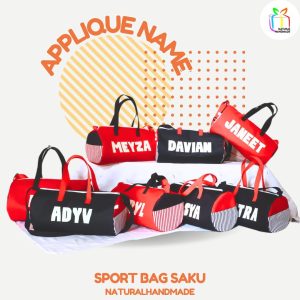 Sport bag custom aplikasi nama | natural handmade