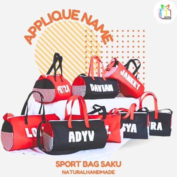 Sport bag custom aplikasi nama | natural handmade