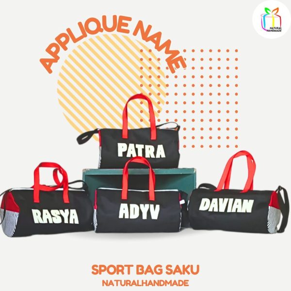 Sport bag custom aplikasi nama | natural handmade