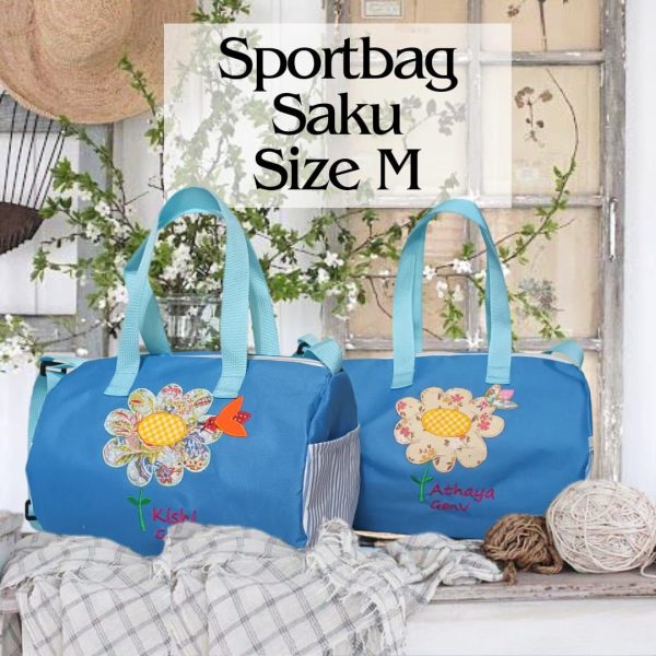 souvenir ultah sport bag custom anak gambar bunga dan bola