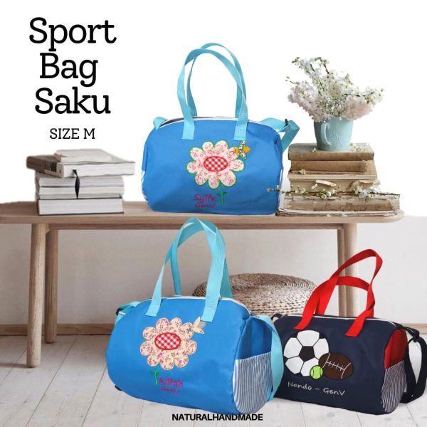 souvenir ultah sport bag custom anak gambar bunga dan bola