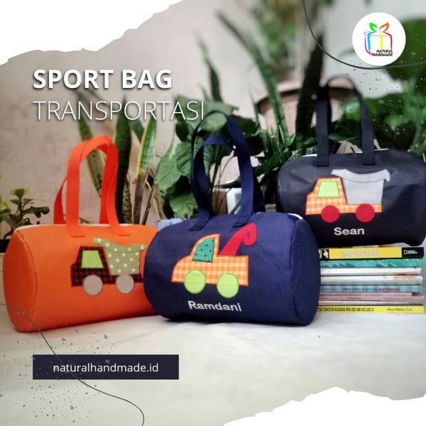 Sport Bag Anak Bertema Transportasi - souvenir ulang tahun anak laki-laki | natural handmade