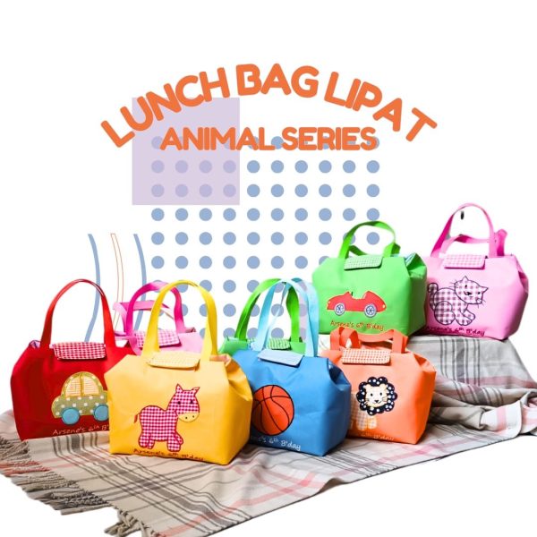 Lunch Bag Lipat Gambar Hewan - souvenir ultah anak balita | natural handmade