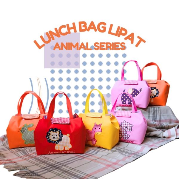 Lunch Bag Lipat Gambar Hewan - souvenir ultah anak balita | natural handmade