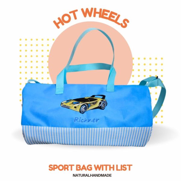 sport bag hot wheels - souvenir ultah anak kekinian tema mobil balap | natural handmade