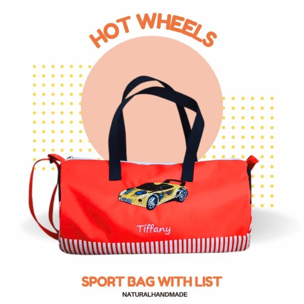 sport bag hot wheels - souvenir ultah anak kekinian tema mobil balap | natural handmade