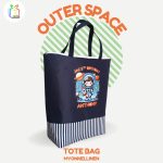 Totebag Astronot Custom printing - souvenir ultah anak natural handmade