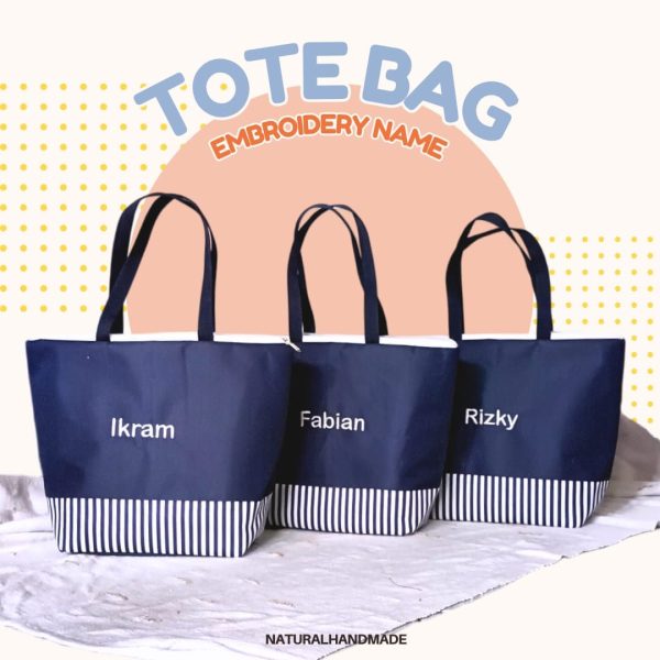 Tote Bag Bordir Nama – Souvenir Simpel dan Personal dengan Sentuhan Elegan | natural handmade