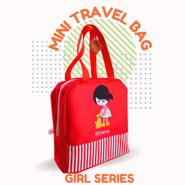 Mini travel bag souvenir ultah dan kenaikan kelas - anak laki-laki dan perempuan dengan kucing