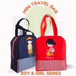 Mini travel bag souvenir ultah dan kenaikan kelas - anak laki-laki dan perempuan dengan kucing