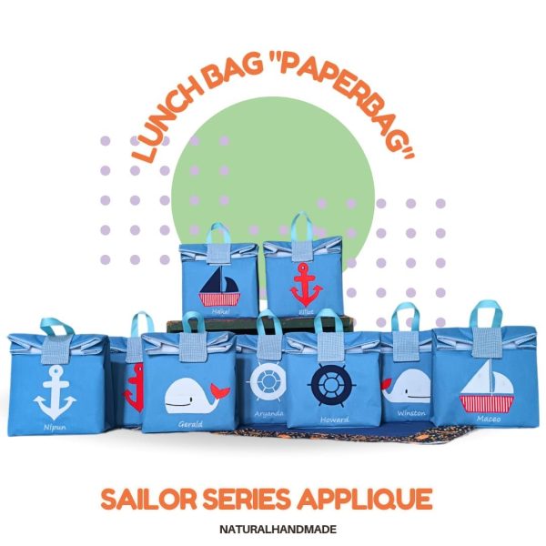 Lunch bag lipat spesial souvenir ultah anak gambar unicor dan pelaut