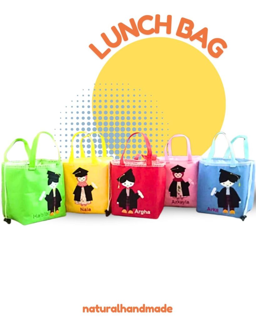 lunch bag kotak tema wisuda : souvenir kelulusan dan kenaikan kelas