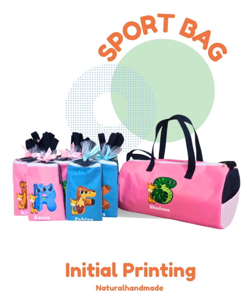 souvenir ultah anak yang beda sport bag inisial nuansa binatang