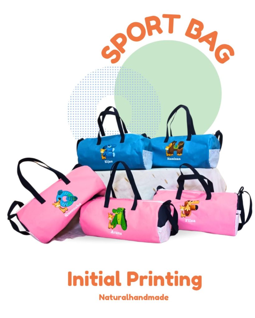 souvenir ultah anak yang beda sport bag inisial nuansa binatang