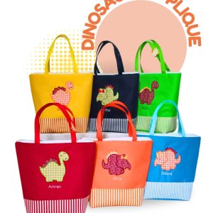 Souvenir ulang tahun totebag tema gambar dinosaurus - natural handmade