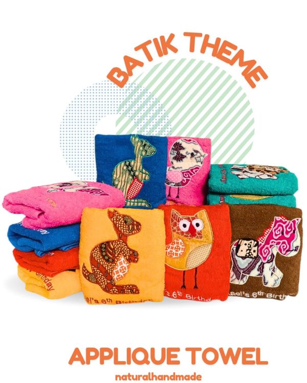 Koleksi handuk batik motif hewan (harimau, burung, ikan) - produk lokal berkualitas untuk anak-anak